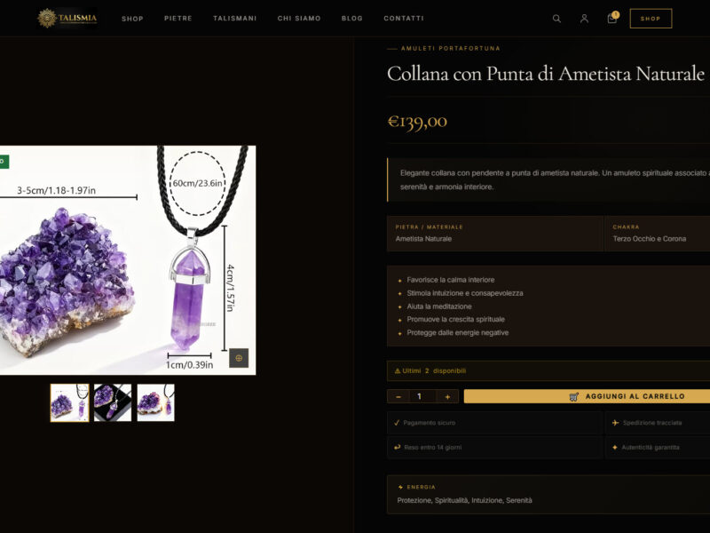 [VENDO] Sito E-commerce Custom (No CMS) + Dominio "amuletiportafortuna.com" – Ottimizzato SEO