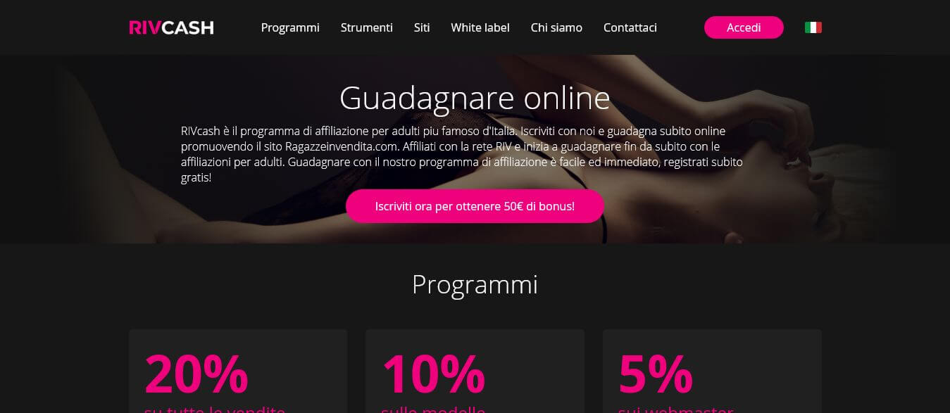 RIVCASH – Guadagnare euro con le affiliazioni per adulti