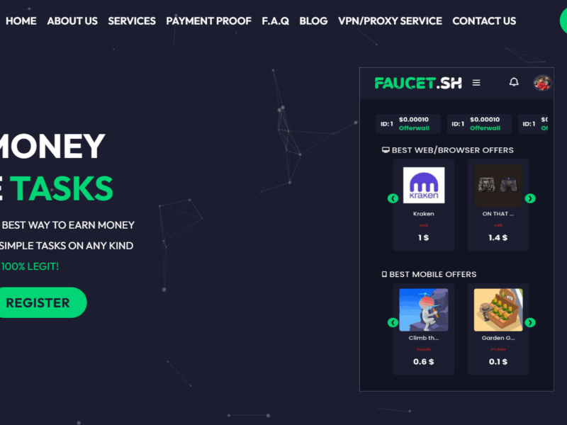 FAUCET.SH - PIATTAFORMA PER GUADAGNI ONLINE