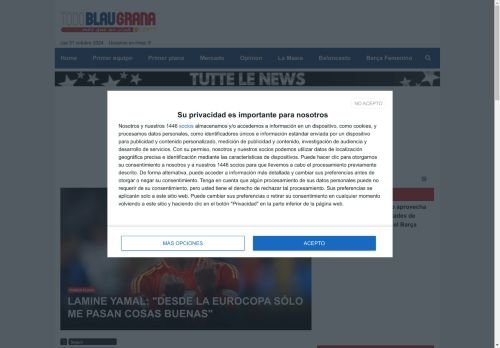 Vendita sito web sportivo sul Barcellona in spagnolo
