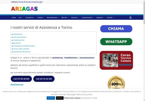 Vendo sito ARIAGAS Assistenza Installazione Manutenzione Caldaie a Torino
