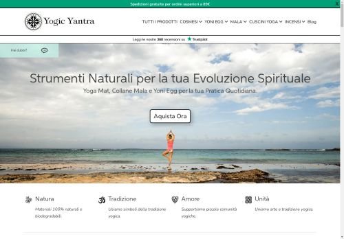 E-COMMERCE ARTICOLI PER YOGA/MEDITAZIONE - MOLTO CONOSCIUTO NEL SETTORE