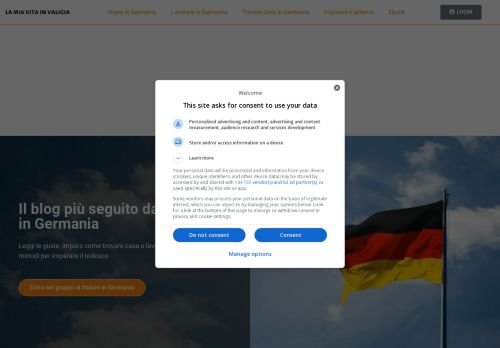 Vendo blog sulla Germania con potenziale di crescita, social media e contenuti digitali inclusi