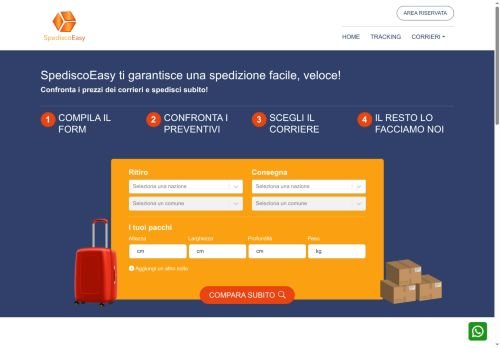 Vendita sito/piattaforma per spedizioni online
